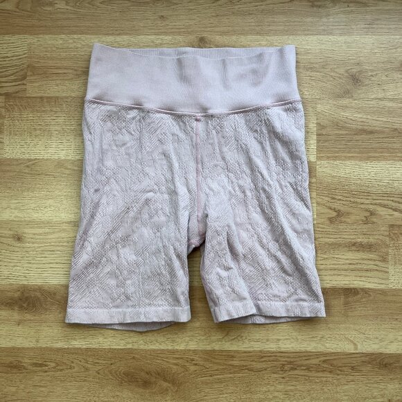 SOLD OUT Aerie Offline Seamless Floral 7" Bike Shorts Warm Pink Size Medium M - Picture 2 of 9